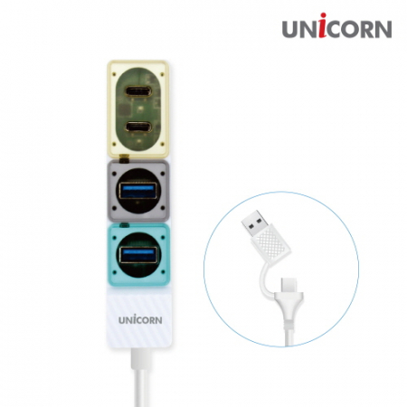 유니콘 USB3.2 Gen1 4포트 USB멀티허브 A+C타입 젠더 듀얼컨텍터 RHC-200D #3