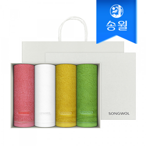 [송월타올] 컬러풀 170g 세면타올 4매 선물세트 쇼핑백