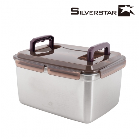 실버스타 다므니 304포스코정품  무연마 직사각 스텐김치통 핸디5호 13L #2