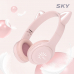 작은이미지: 스카이 핏 키티 LED 키즈 청력보호 블루투스 헤드셋 #7