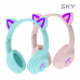 작은이미지: 스카이 핏 키티 LED 키즈 청력보호 블루투스 헤드셋 #3