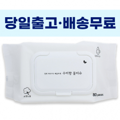 기성품 무광 화이트 물티슈 80매 45g 캡형