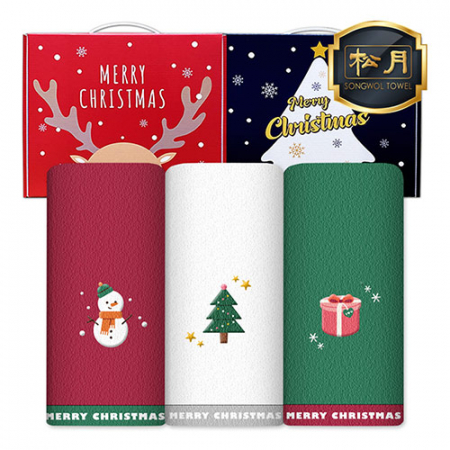 [송월타올] 크리스마스 타올 노엘 3매 세트 #2