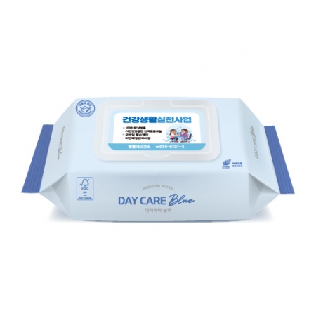 데이케어블루 72매캡형 60gsm 생분해 물티슈 FSC인증 녹색비닐인증 판촉라벨 #2