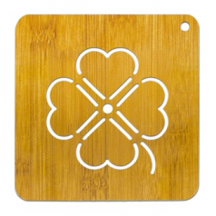 대나무 냄비받침 - 크로바