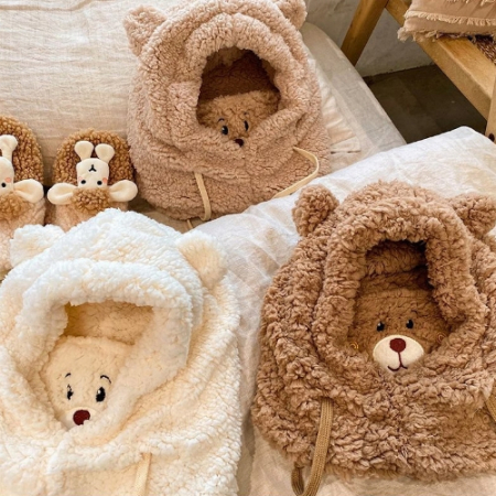 트윈 커플알파카후드워머 넥워머 털모자 머플러 목도리 #2