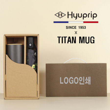 협립3단 미니플라워즈 완전자동우양산 + 타이탄우드 스텐머그컵1P 세트 #2