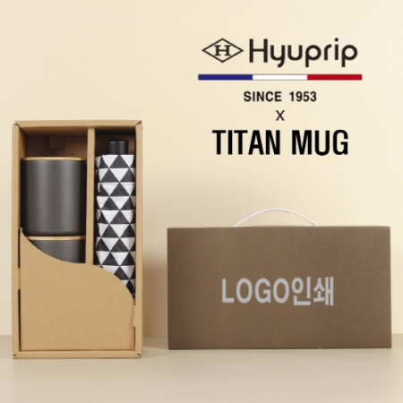 협립3단 미니스타앵글 수동 우양산 + 타이탄우드 스텐머그컵2P 세트 #2