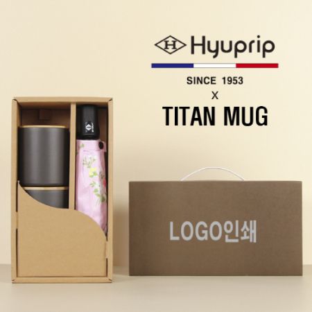협립3단 미니플라워즈 완전자동우양산 + 타이탄우드 스텐머그컵2P 세트 #2