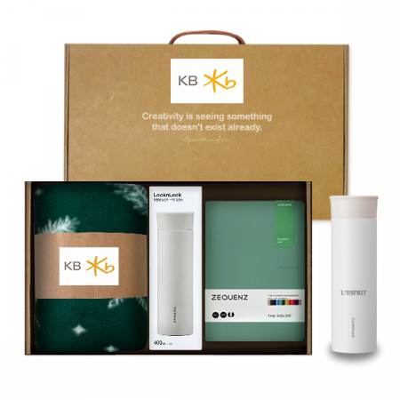 레스쁘리 프리미엄 모나미 세트 C 지퀀스 A5 노트+락앤락 슬림핏 스크류 텀블러+담요 #3