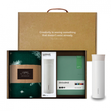 레스쁘리 프리미엄 모나미 세트 C 지퀀스 A5 노트+락앤락 슬림핏 스크류 텀블러+담요 #2