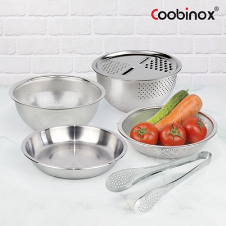 [쿠비녹스] 아트웨어 쌀함박 높은채반 낮은채반 쟁반 채칼 집게 6종 세트 #2