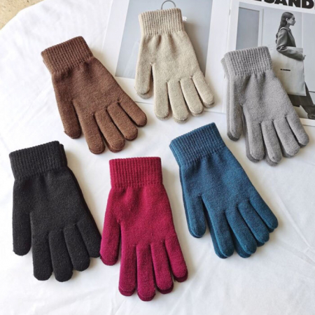 W007 윈터 데일리 남여공용 니트장갑 무지 손가락 장갑 #2