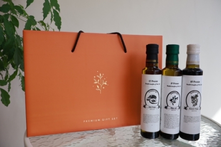 올리브오일 250ml + 발사믹식초 250ml + 아보카도오일 엑스트라버진 250ml 선물세트 #2