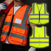 작은이미지: 포켓 형광 야광 작업 안전 조끼 WS02 #3