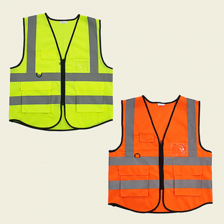 포켓 형광 야광 작업 안전 조끼 WS02 #2