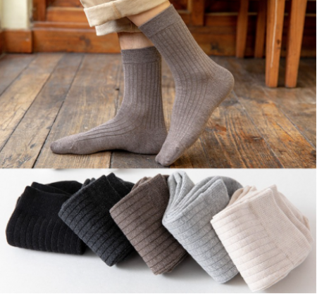 남성 무지 중목양말 골지양말 #2