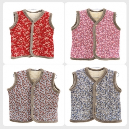 도톰 융털 퍼 꽃무늬 조끼 보온 #2