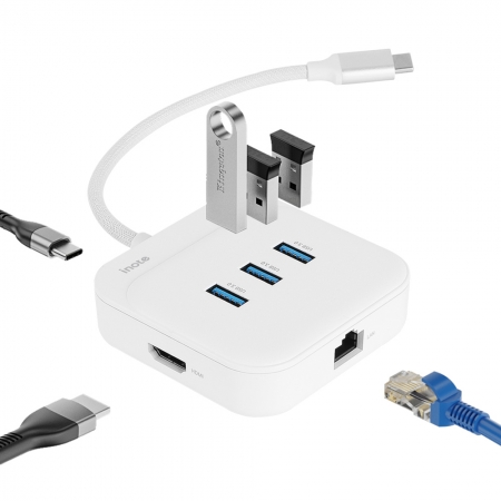 아이노트 6in1 C타입 미니 멀티허브 HDMI PD 100W LAN #5