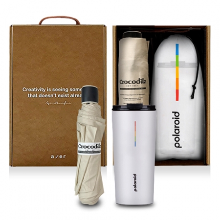 레스쁘리 고급 폴라로이드 텀블러 세트 D 스펙트럼 포커스+크로커다일 레터링 우산 #2