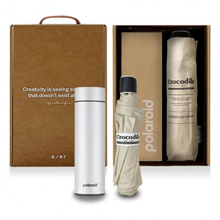 레스쁘리 고급 폴라로이드 텀블러 세트 M (캐니스터+크로커다일 레터링 우산) #2