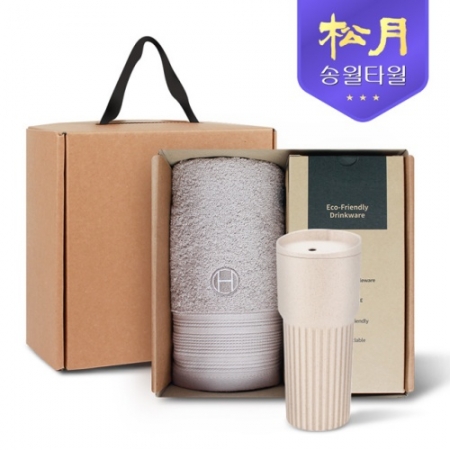 송월타올 리빙 기프트세트 17 호텔컬렉션 클래식40 타올 1P + 커피텀블러709ml 1P #2
