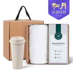 송월타올 리빙 기프트세트 14 헤비무지 타올 190g x 1P + 커피텀블러 630ml 1P