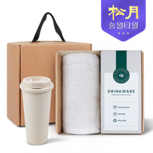 송월타올 리빙 기프트세트 12 노블레스 150g x 1P + 커피텀블러 630ml 1P