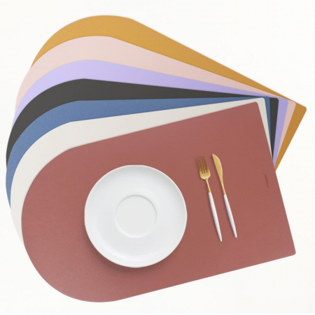 양면방수 가죽 테이블매트 (조약돌, 라운딩) 6색 국내생산 #2