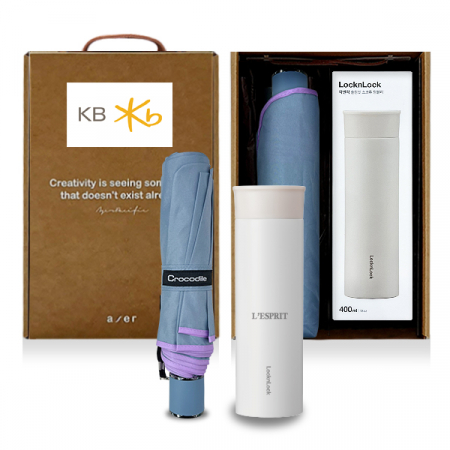 레스쁘리 고급 텀블러세트 CC, 락앤락 슬림핏 스크류 텀블러400ml + 크로커다일 바이어스 우산 #3