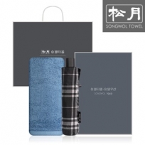 송월 SWU 3단 뉴모던체크 우산 1P + 뱀부프리미엄무지 타올 1P