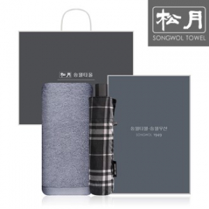 송월 SWU 3단 뉴모던체크 우산 1P + 테일러 타올 1P