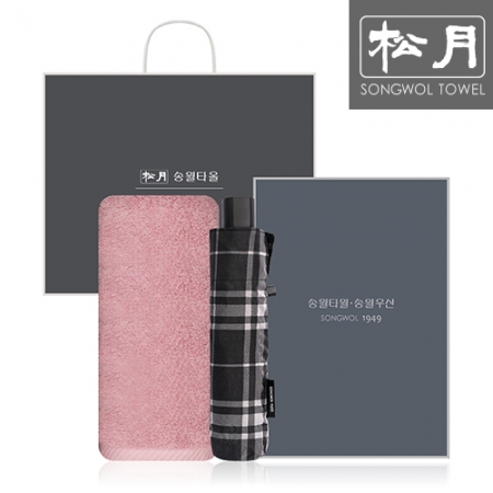 송월 SWU 3단 뉴모던체크 우산 1P + 헤스티지 타올 1P #2