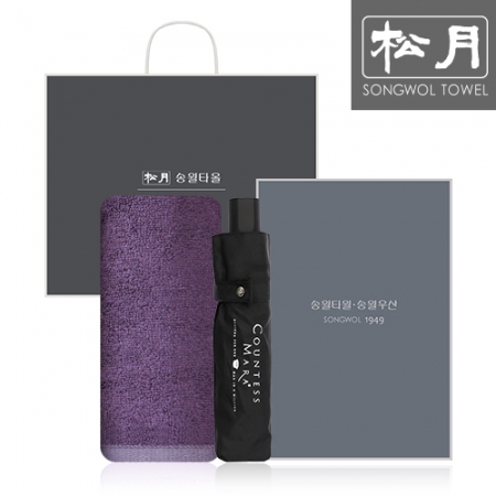 송월 CM 3단 뉴폰지 우산 1P + 뱀부프리미엄무지 타올 1P #2