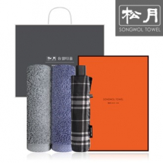 송월 SWU 3단 뉴모던체크 우산 1P + 테일러 타올 2P