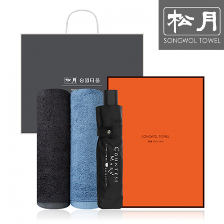 송월 CM 3단 뉴폰지 우산 1P + 뱀부프리미엄무지 타올 2P #2