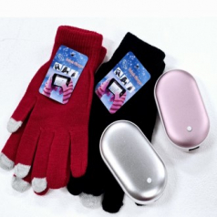 손난로 보조배터리+터치장갑 선물세트 방한용품