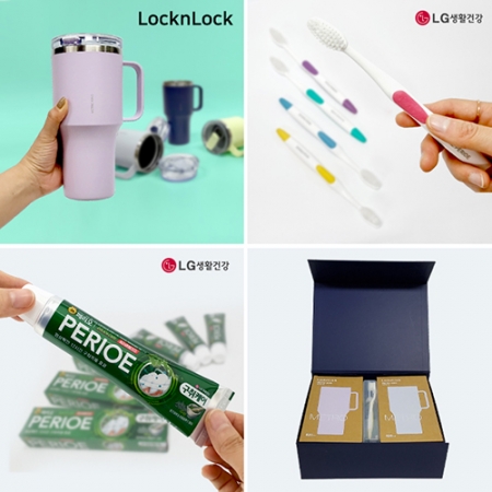 데일리19호 락앤락 메트로킹 820ml 대용량 텀블러x2개 선물세트 LG칫솔 페리오100g 칫솔치약 #5