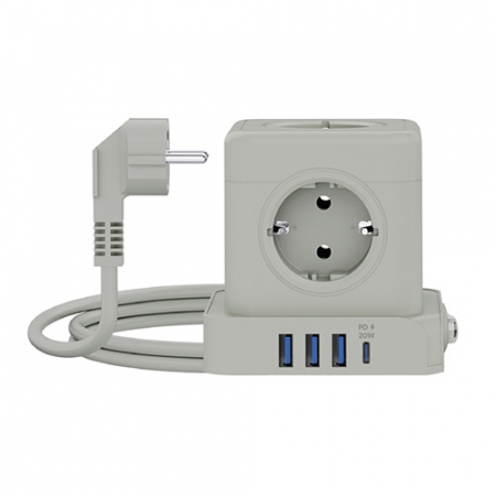 에코너 MT04 큐브 멀티탭 전선형 1.8m 5구, C타입, USB #3