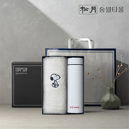 송월 프리미엄 선물 세트, 스누피 리버40 1P + 스마트온도텀블러 500ml 1P #2