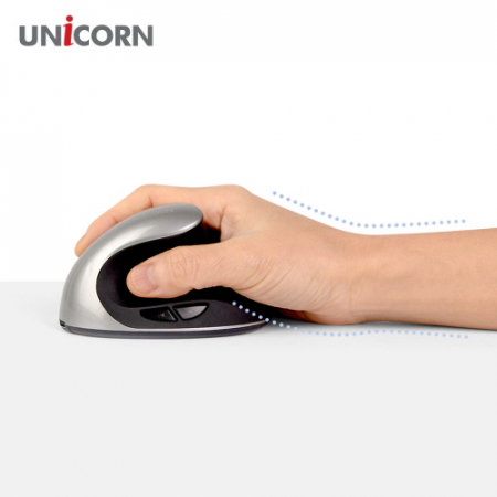 유니콘 FX-700B 버티컬 무선마우스 2.4G BT 듀얼모드 손목보호 VDT증후군예방 USB충전식 #3