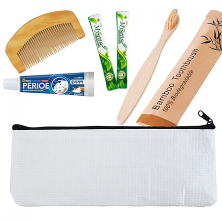 친환경 5종 휴대용 칫솔 세트(리유저블 알페트 파우치 빗 가글 포함) CL02 #2