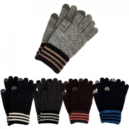 남성용 스트라이프 장갑 스마트폰 터치장갑 겨울장갑 니트장갑 #2