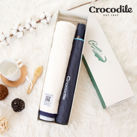 크로커다일 2단 바이어스 우산 + 코마사 40수 호텔수건 200g 우산타올세트 #2