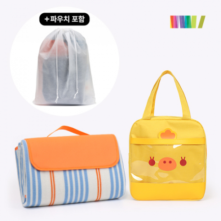 스트라이프 피크닉 매트 + 삐약이보냉백 세트 #2