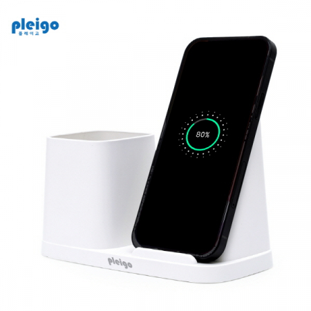 플레이고 A114 멀티 펜꽂이 고속무선충전 거치대 화이트 #2