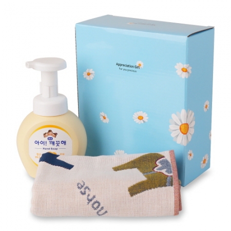 아이 깨끗해 핸드워시 250ml 북유럽풍 순면핸드타월 세트 #2