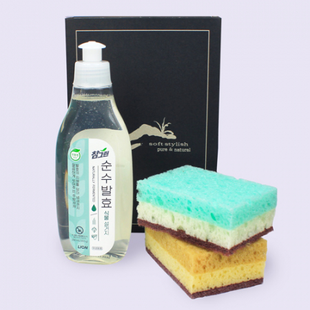 참그린 주방290ml + 양면떡수세미2개 + 종이케이스 #2