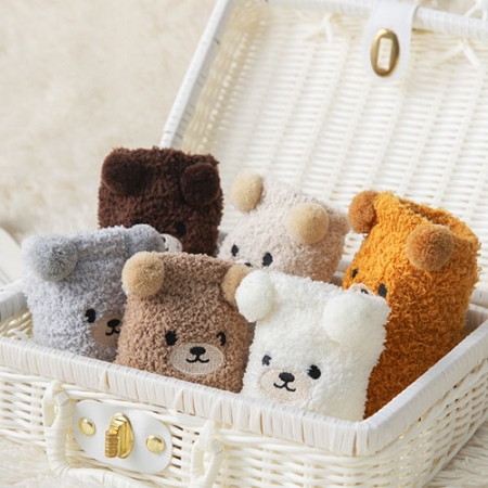 고중량 곰돌이 극세사 수면양말 45g #5