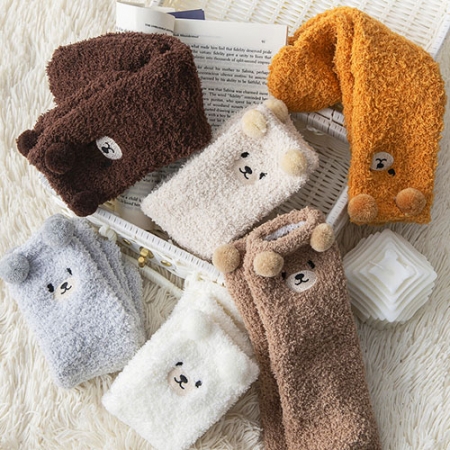 고중량 곰돌이 극세사 수면양말 45g #3